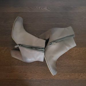 Tan/Taupe/Beige Heeled Ankle Booties/Boots